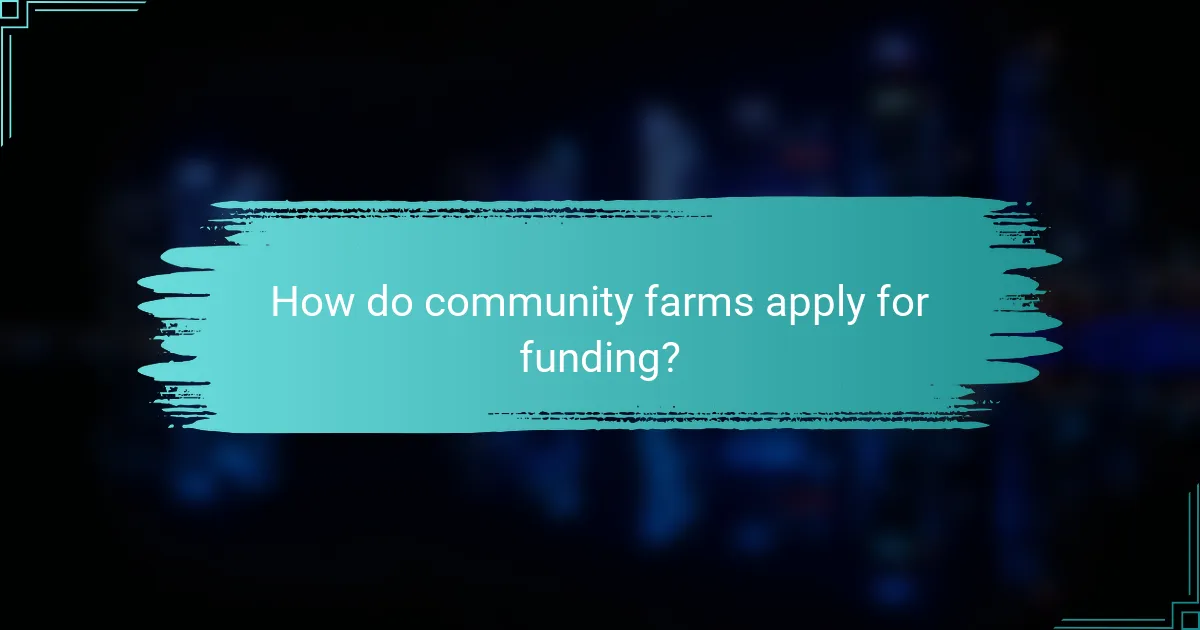 How do community farms apply for funding?