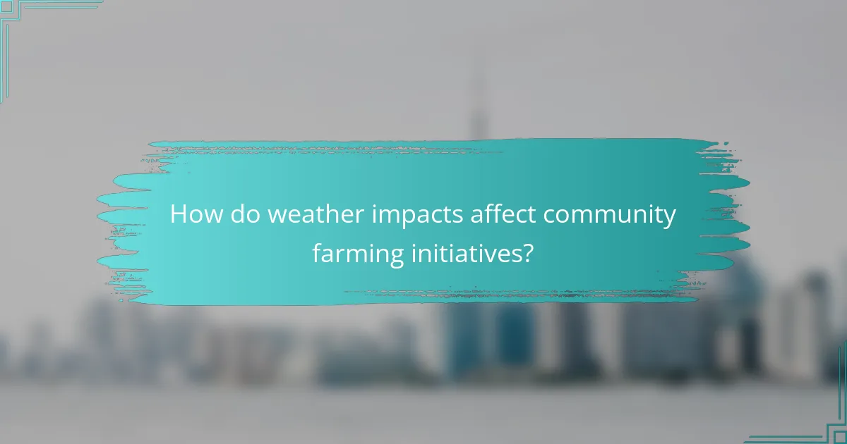 How do weather impacts affect community farming initiatives?