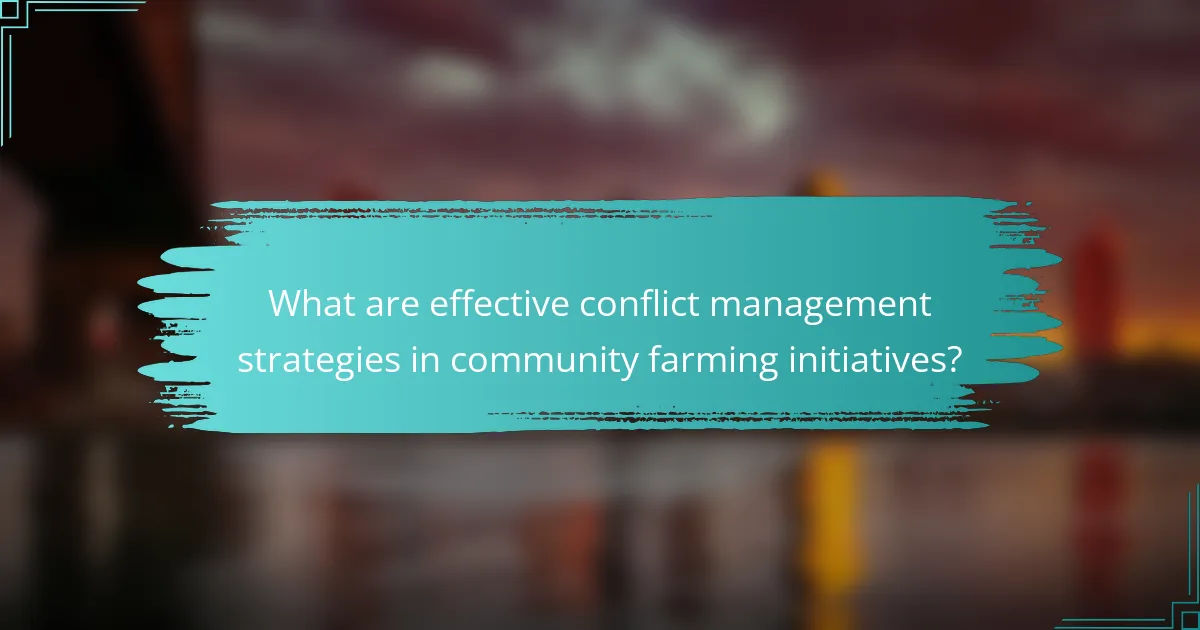 What are effective conflict management strategies in community farming initiatives?