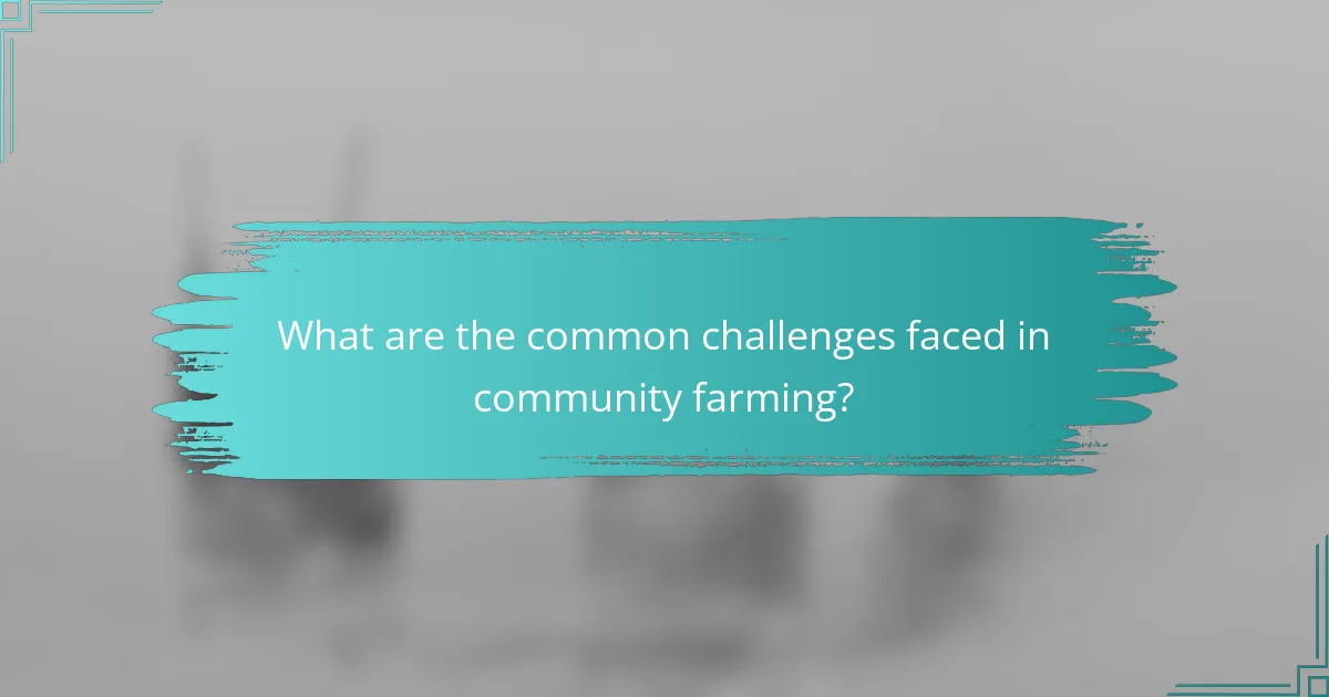 What are the common challenges faced in community farming?