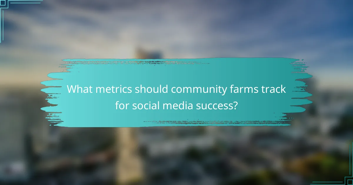 What metrics should community farms track for social media success?