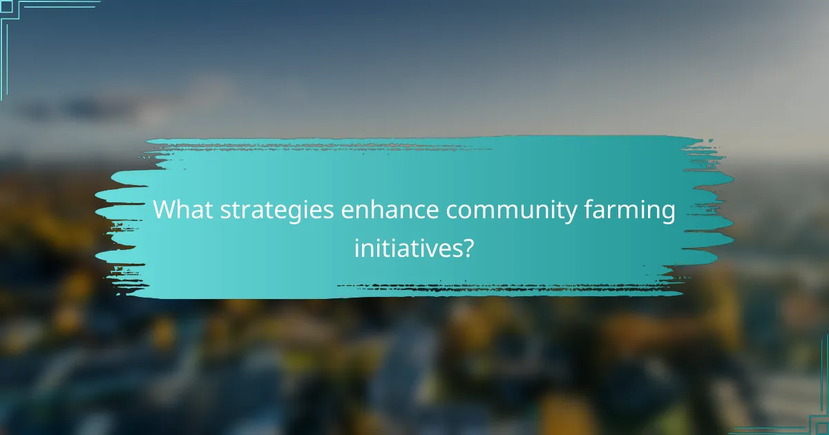 What strategies enhance community farming initiatives?